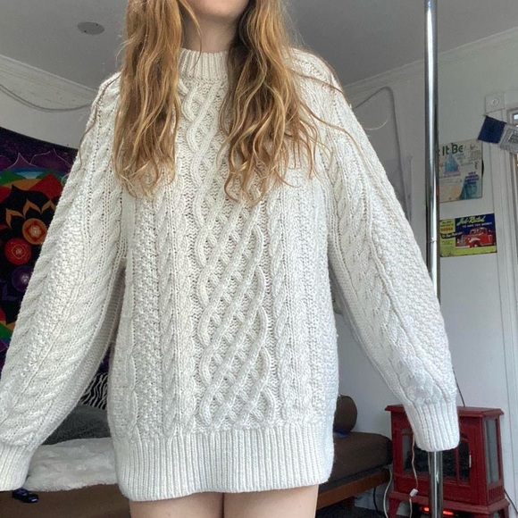 Sweaters - Cozy White Cable Knit Sweater